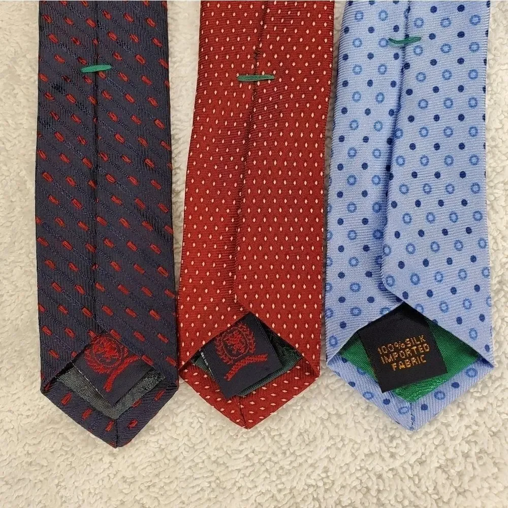 3 Vintage Tommy Hilfiger 100% Silk neck ties